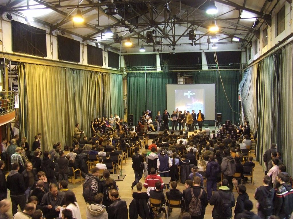 Players at a StarCraft II: Heart of the Swarm launch party in Hungary, 2013