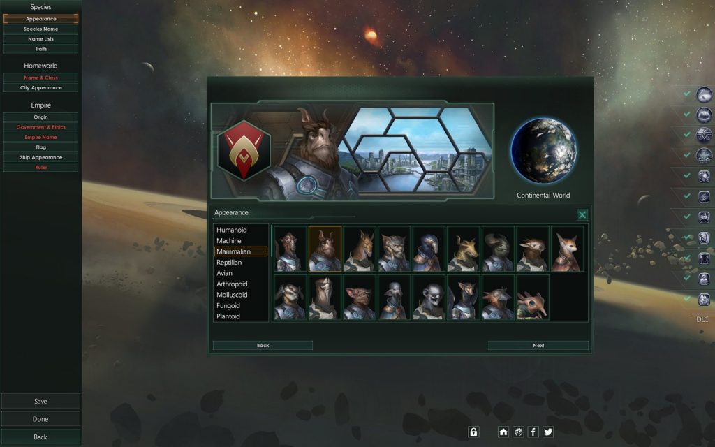 Stellaris screenshot showing a galaxy-spanning space empire